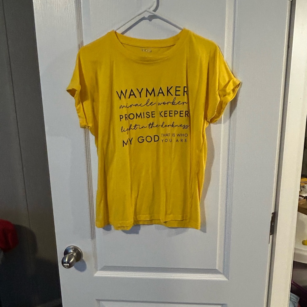Vibrant Yellow Relaxed Short Sleeve Graphic Tee